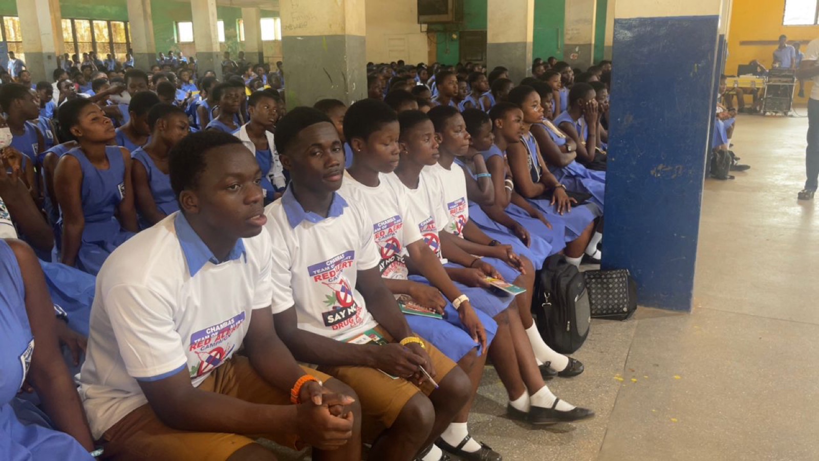 Students at a Red Alert school session